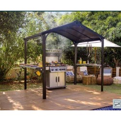 Austin 1.8x2.4m Aluminum Barbecue Shelter Anthracite Grey with Canopia Roof