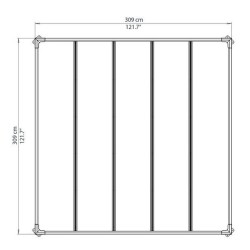 Pérgola Milano 3x3m alumínio cinza e policarbonato Canopia