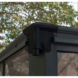 Ledro 3X3 Gazebo da giardino recintato struttura in alluminio grigio e pannelli trasparenti