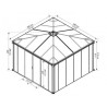 Tonnelle de jardin fermée Ledro 3.6X3.6 Transparent et Aluminium Canopia