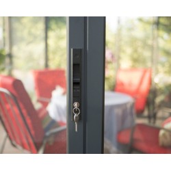 Tonnelle de jardin fermée Ledro 3.6X3.6 Transparent et Aluminium Canopia