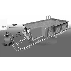 Piscine Bois Caraibes 550x300 H140cm Liner bleu Ubbink