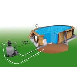 Piscine Bois Ubbink Caraibes  820x470 H130 Liner bleu