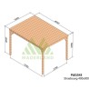 Telhado de pérgola com ripas de madeira Strasbourg 4x3m 12m2