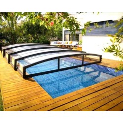 Flat Majorca Telescopic Pool Enclosure for 8x4m Pool