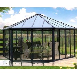Garda 6X5.2 Transparenter Gartenpavillon aus Aluminium mit Überdachung