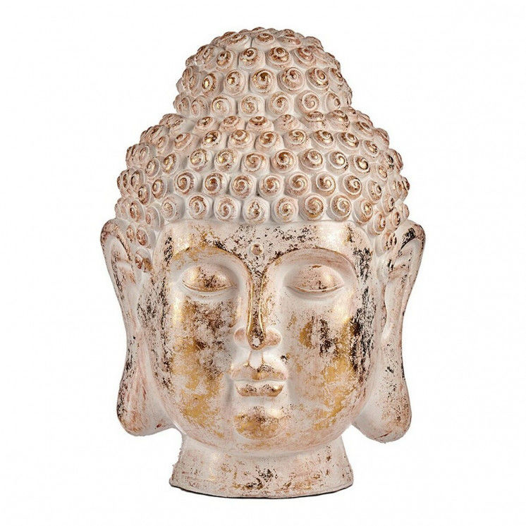 Decorative Garden Figure Ibergarden CC20432 White Golden Polyresin 45,5 x 68 x 48 cm Head Buddha