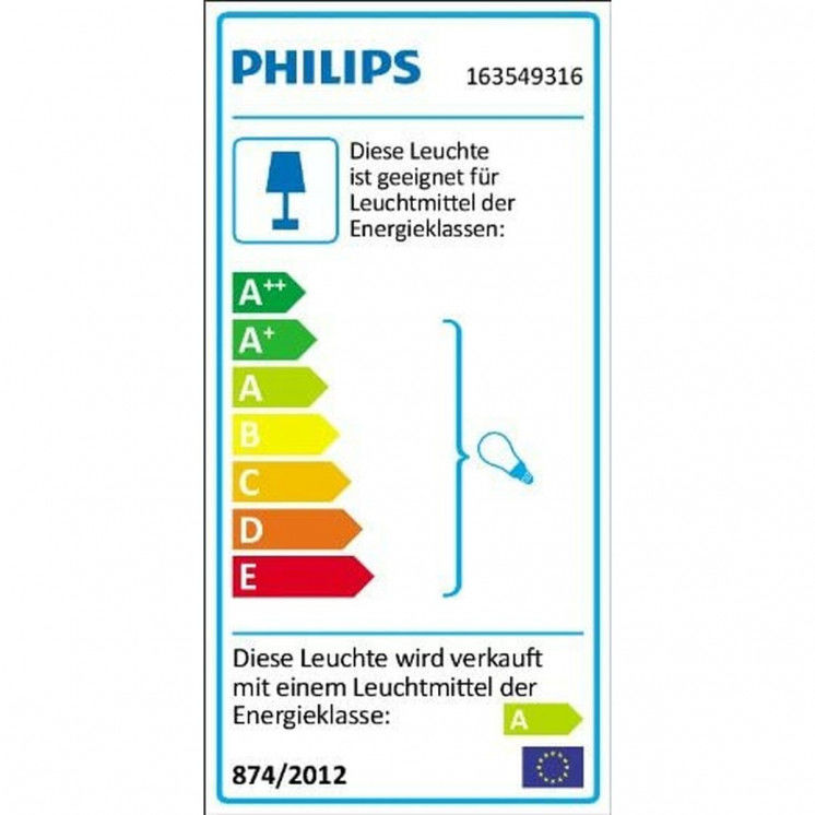 Marker Philips 16354/93/16 Anthracite E27 12,1 x 80,2 x 12,1 cm 230 V Soft green 2700 K (1 Unit)