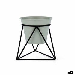 Bloempot met standaard Vinthera Moa Groen Metaal 14,5 x 12,5 x 15 cm (12 Stuks)