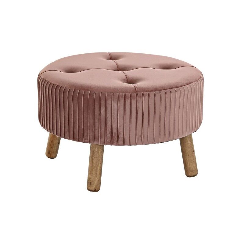 Poggiapiedi DKD Home Decor Naturale Legno Velluto Rosa chiaro (61 x 61 x 38 cm) Poggiapiedi DKD Home Decor Naturale Legno Velluto Rosa chiaro (61 x 61 x 38 cm)