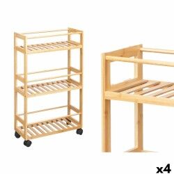 Étagère Kipit WR5512 Naturel Bambou polypropylène 44,5 x 75 x 20 cm (4 Unités)