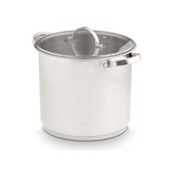 Kookpot met Glazen Deksel Kinvara 17396 Zilverkleurig 31 x 25 x 24 cm Inductie (4 Stuks)
