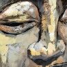 Schilderij DKD Home Decor Buda Hout Metaal Orientaals Boeddha (80 x 80 x 7 cm)