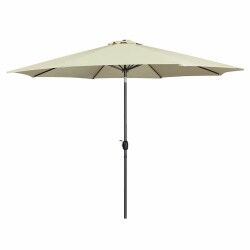 Marbueno Parasol Staal 8 Spaken D300 cm Polyester Beige Tuin, Zwembad, Terras 10486