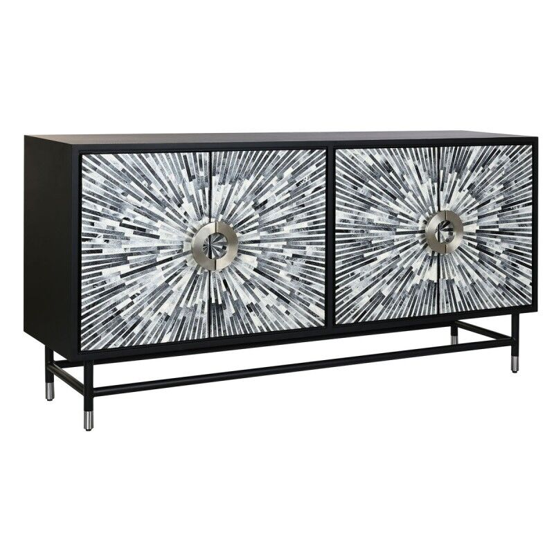 Buffet DKD Home Decor 160 x 40 x 80 cm Noir Gris Blanc Os Résine Bois MDF Buffet DKD Home Decor 160 x 40 x 80 cm Noir Gris Blanc Os Résine Bois MDF