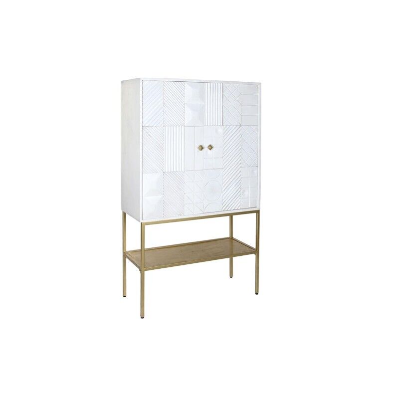 Aparador DKD Home Decor Dorado Metal Blanco Madera de mango (91 x 44 x 152 cm) Aparador DKD Home Decor Dorado Metal Blanco Madera de mango (91 x 44 x 152 cm)