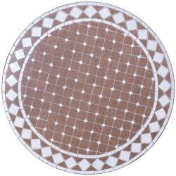 Tavolo aggiuntivo Persea Bianco Marrone Ceramica 90 x 90 x 75 cm