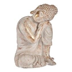 Decoratief tuinfiguur Ibergarden CC20446 Wit Gouden Polyresin 28,5 x 43,5 x 37 cm Boeddha